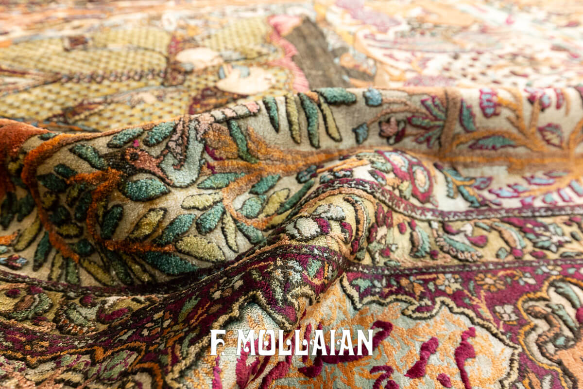 Kashan Mohtasham Pictorial Souf Silk Rug n°:549447